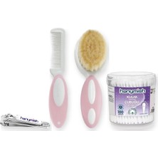 Chicco Kişisel Bakım Seti 3 Parça: Tarak-Fırça + Hanymish Tırnak Makası + Hanymish Kulak Çubuğu - Pembe