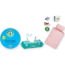Penaten Alt Değiştirme Seti 3 Parça: Sema Baby Alt Açma Minderi + Prima Islak Mendil + Pişik Kremi - Pembe