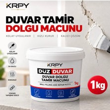 Krpy     1 kg Duvar Tamir Macunu Dolgu Macunu – Çatlak, Delik, Vida ve Dübeller Için Tamir Macunu