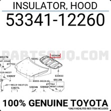 Maher Toyota Corolla 2007-2012 Kaput Izolatörü (Oem NO:5334112260)