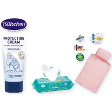 Bübchen Alt Değiştirme Seti 3 Parça: Sema Baby Alt Açma Minderi + Prima Islak Mendil + Pişik Kremi - Pembe (