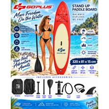 Goplus HMI85 320X81X15 cm Şişme Sup Board  Stand Up Paddle Board – Pompa Kürek Seti – 200 kg Taşıma Kapasiteli