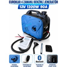 Eurokar 12V Dc Benzinli Portatif Jeneratör - 1300W 90A Akü Şarj Cihazı (Karavan, Tekne,vb.)