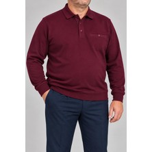 Baba Pant Kışlık,kalın,polo Yaka ,düğmeli ,rahat Kalıp ,pamuk ,cepli ,simenti Baba Kazağı - Bordo
