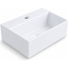 Dura Niva Kare Çanak Lavabo 29,5X23,5 cm Tezgah Üstü Batarya Delikli Beyaz | 5250
