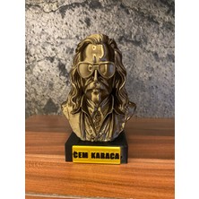 Riva Self Cem Karaca Büst Figür – 13 cm Altın Sarısı Koleksiyonluk Heykelcik & Dekoratif Masaüstü Süsü