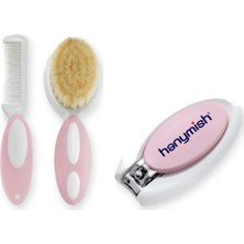 Tarak & Tırnak Bakım Seti 2 Parça: Chicco Tarak-Fırça + Hanymish Tırnak Makası - Pembe