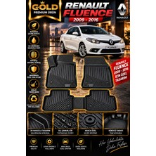 Gold Renault Fluence 2009-2016 Uyumlu 3D Tpe Oto Paspas – Araca Özel Tam Uyumlu Havuzlu Kokusuz Kaymaz 4 Parça Paspas Seti