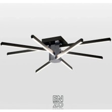 Enzo Light Nova 8 Ofis & Çalışma Alanı Aydınlık LED Tavan Avize Silver Kumandalı Dimmerli