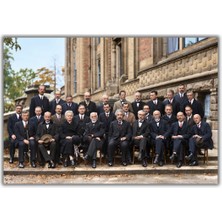 Rosaart Renkli Solvay Konferansı 1927 Posteri Solvay Conference, Albert Einstein, Marie Curie, Niels Bohr, Vintage