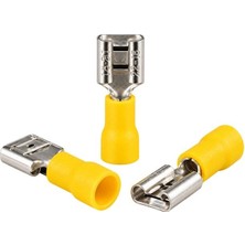 Powermaster PM-39077 4-6mm2 Kesit 23X7X6MM Soket Sarı Izoleli Kablo Pabucu (100'LÜ Paket)