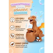 Farbu Oyuncak Işıklı Sesli Yürüyen Hareketli Kanatlı Sürpriz Yumurtalı Elektronik Dinazor Oyuncak 30 cm
