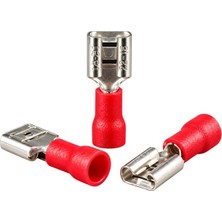 Powermaster PM-39067 0,5-1,5mm2 Kesit 20X7X5MM Soket Kırmızı Izoleli Kablo Pabucu (100'LÜ Paket)