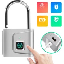 Powermaster PM-26729 Anahtarsız Şarjlı Parmak Izi Güvenlik Kilidi Asma Kilit
