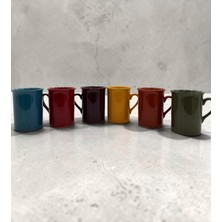 Pixue 6 Adet Uzun Boy Seramik Kupa Bardak Çay Kahve Kupası