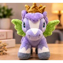 Toys Taçlı Kanatlı Mor Pegasus Peluş – Sevimli Prenses At Oyuncak 22 cm