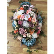 DIVA FLOWERS Dıva Flowersbüyük Boy Oval Yapay Masa Çiçeği Aranjmanı – 70 cm Lüx Nişan & Davet Dekoru - Lüx Oval Masa Üstü Çiçek Aranjmanı (40X70 Cm)