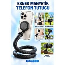 Asfal Gopro Uyumlu, Esnek Gövdeli, Magsafe Uyumlu Kamera , Bebek Kamerası ve Telefon Uyumlu Tutucu 360° Ayarlanabilir Masaüstü ve Sarılabilir Stand