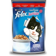 Felix 0 - 0,9 kg Karışık Yaş Kedi Maması Et Tatlı Lezzetler İçin Özel Formül  20 Adet
