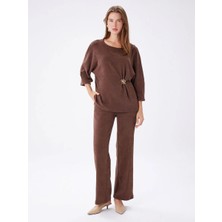 Faik Sönmez Beli Broş Detaylı 3/4 Kol Örme Tunik W27TNK012