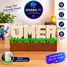 Chara Isme Özel Minecraft Blok Dekor 4 -5 Harf
