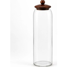 Bereketli Store Arow Orla 1500 ml Akasya Kapaklı Cam Kavanoz | Cam Saklama Kavanozu