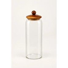 Bereketli Store Arow Orla 1000 ml Akasya Kapaklı Cam Kavanoz | Cam Saklama Kavanozu