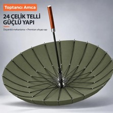 Toptancı Amca 24 Telli Uzun Saplı, Büyük Güçlendirilmiş Ağır Yağmurlara Dayanıklı Rüzgar Geçirmez  Şemsiye