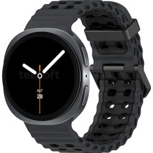 Str Store Samsung Galaxy Watch 9/8 (40MM/44MM) ve Watch 8 Classic (46MM) ile Uyumlu Hafif ve Yumuşak Çift Renkli Ocean Loop Silikon Kordon
