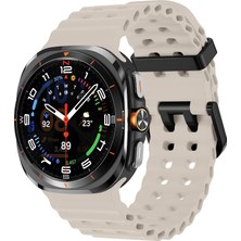 Str Store Samsung Galaxy Watch Ultra 47MM ile Uyumlu Delikli Model Ocean Loop Yumuşak ve Hafif Silikon Kordon