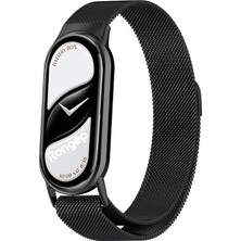 Str Store Xiaomi ile Uyumlu Mi Band 10/9/8 Için Milano Loop Metal Hasırlı Kordon Manyetik Tasarımlı Terletmeyen Hafif Yapılı Bileğe Göre Ayarlanabilen Deformasyona Dayanıklı Paslanmaz Kayış