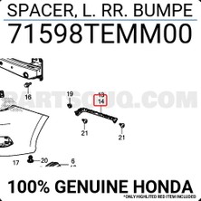 OEMPARTS Honda Civic 2016-2021 Cam Su Bidonu Fc5 Motorsuz (Oem NO:71598TEMM00)