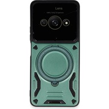 Str Store Xiaomi Poco C61 Kılıf Joy Lens Standlı Kapak - Koyu Yeşil