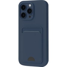 Str Store Apple iPhone 16 Pro Kılıf Kelvin Kartvizitli Silikon - Lacivert