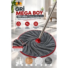 Fine Clean Gri Mega Boy Lüks Kalite Mikrofiber Mop Ucu 1 Adet Sopasız Ekstra Su Çekme Özelliği