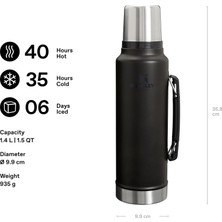 Str Store Classic Legendary Vakumlu Termos 1.4 Litre - Siyah 2.0 | Paslanmaz Çelik