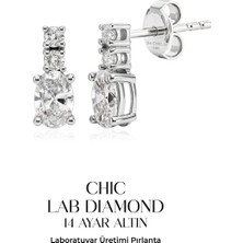 So CHIC 0.76 Karat HRD Sertifikalı Laboratuvar Üretimi Pırlanta Altın Oval Küpe