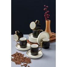 Cooker Noveris 6 Kişilik 90 ml Porselen Kahve Fincan Takımı CKR4609