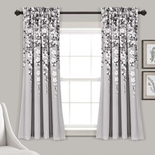 Str Store Ağlayan Çiçek Odası Karartma Pencere Perde Paneli Çifti, Gri, 63 "u x 52" G + 2" Başlık