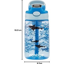 Str Store Çocuk Su Şişesi, Yeniden Tasarlanmış Autospout Pipetli, 14 Oz, Köpekbalığı