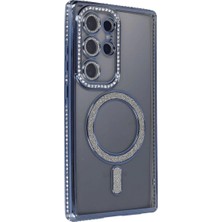 Str Store Samsung Galaxy S24 Ultra Kılıf Joke Simli Magneticsafe Kılıf - Lacivert