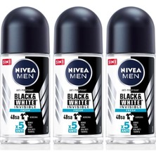 Str Store Men Erkek Roll-On Deodorant Black&white Fresh 50ML, 48 Saat Koruma, X3 Adet