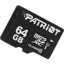 Str Store Patriot Lx Series High Speed Micro Sdxc Class 10 Uhs-I En Fazla 70 Mb/s Aktarma Hızları - Parent Asın 64 GB Siyah PSF64GMCSDXC10