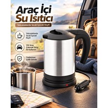 Str Store Otomobilde Kullanıma Uygun 12V Çakmak Soketli Paslanmaz Çelik Pratik Su Isıtıcı Kettle