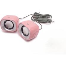 Str Store DHS-2111 2.0 Mini Taşınabilir Multimedya Speaker Hoparlör (Pembe)