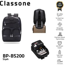 Str Store Classone BP-BS200 Business Vıp B2 -Serisi 15.6 Inch Uyumlu Wtx Pro Su Geçirmez Kumaş Laptop Sırt Çantası -Siyah