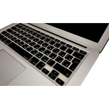 Str Store Rusça Klavye Koruyucu Silikon Apple MacBook Air 13 & Pro 13/15 ile Uyumlu | Uk Iso Ters L Enter | A1278 A1502 A1425 A1369 A1466 A1286 A1398 Siyah