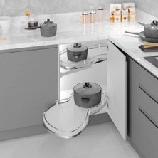 Elovias Starax Döner Tablalı Körköşe Mekanizması Sol Fasulye Frenli Krom Modül 60cm (S-3123-C)