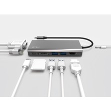 Str Store Usb-C Hub ve Çoklayıcı | HDMI ve Power Delivery Şarj Geçiş Destekli | MacBook ve Usb-C Laptoplar Için Kompakt Hub Gri