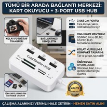 Str Store 3 Port 2.0 USB Çoklayıcı Hub + 4 Slot Kart Okuyucu, 45 cm Kablo